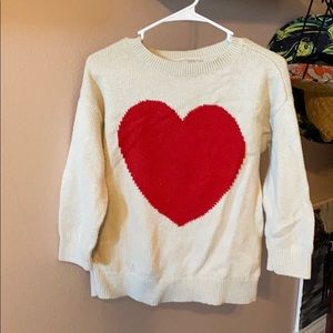 Cream heart Loft 3/4 sleeves sweater